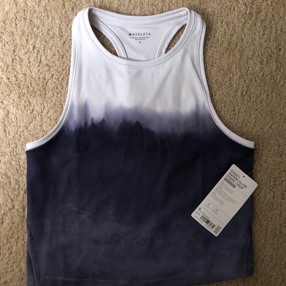 Athleta NWT Shanti Watercolor Stripe Crop